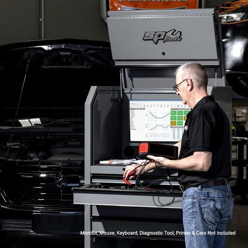 SP Tools SP44550LG-BLK USA Sumo Series 36" 4 Drawer Diagnostic Station - Lethal Grey / Black – image 4