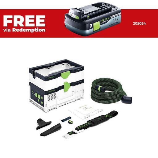 Festool CTMC SYSI 5l M Class (576933) 36V (18V x 2)  Li-ion Cordless Mobile M-Class Dust Extractor - Skin Only