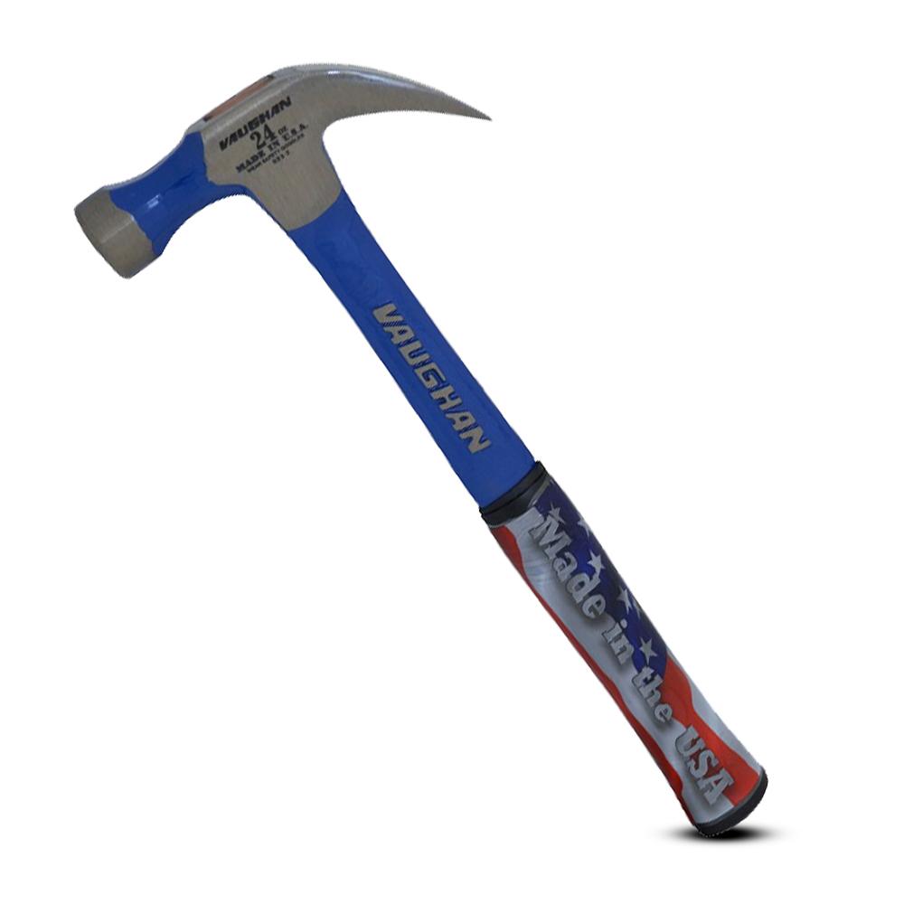 Vaughan R24 24oz Solid Steel Nail Claw Hammer With Rubber Grip – image 1