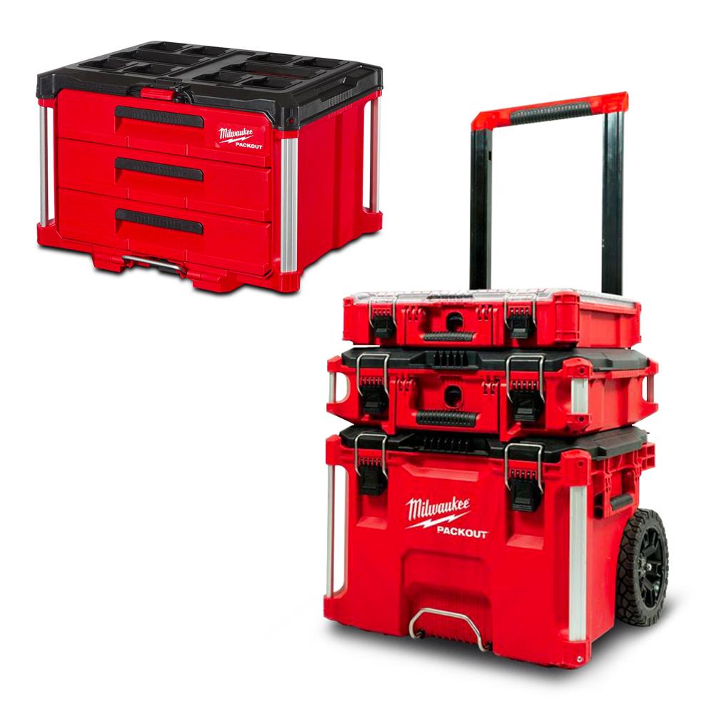 Milwaukee 48228443 + 48228427 + 48228424 + 48228430 PACKOUT 4pce Storage System – image 2