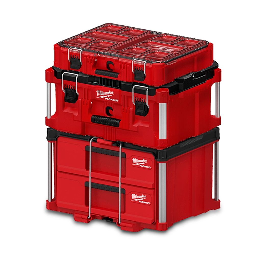 Milwaukee 48228442 + 48228425 + 48228430 PACKOUT 3pce Storage System – image 1