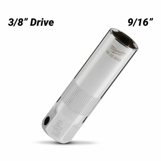Milwaukee 48229550 3/8" Drive 9/16" 6 Point Spark Plug Socket – image 2