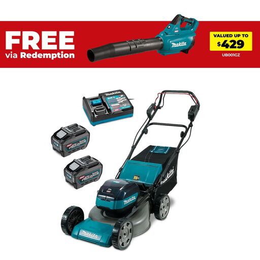 Makita LM001GT203 40V Max 5.0Ah Li-ion Brushless Cordless 480mm (19") Lawn Mower Combo Kit