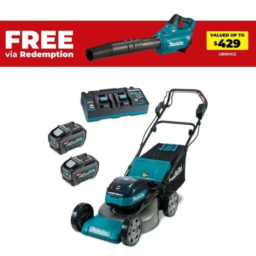 Makita LM002GT203 40V Max 5.0Ah Li-ion Brushless Cordless 534mm (21’’) Lawn Mower Combo Kit