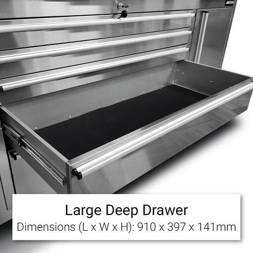 Daytona DTWBSS72P 1828mm (72") Silver Series 10 Drawer Trolley Work Bench with Peg Board & Powerboard – image 13