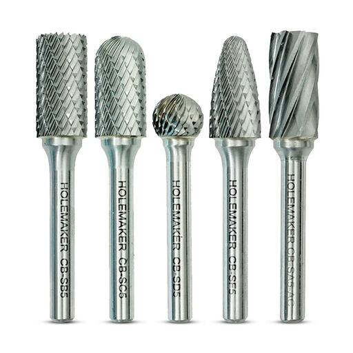 Holemaker CB-SET-04 5pce 1/2” Carbide Burr Set – image 2