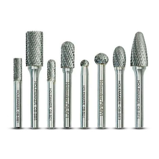 Holemaker CB-SET-14 8pce 1/4”, 3/8” & 1/2” Carbide Burr Set – image 2