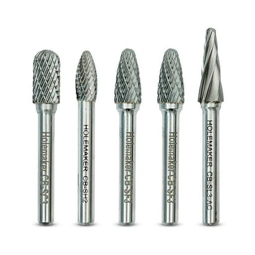 Holemaker CB-SET-18 5pce 3/8" & 5/16" Carbide Burr Set – image 2