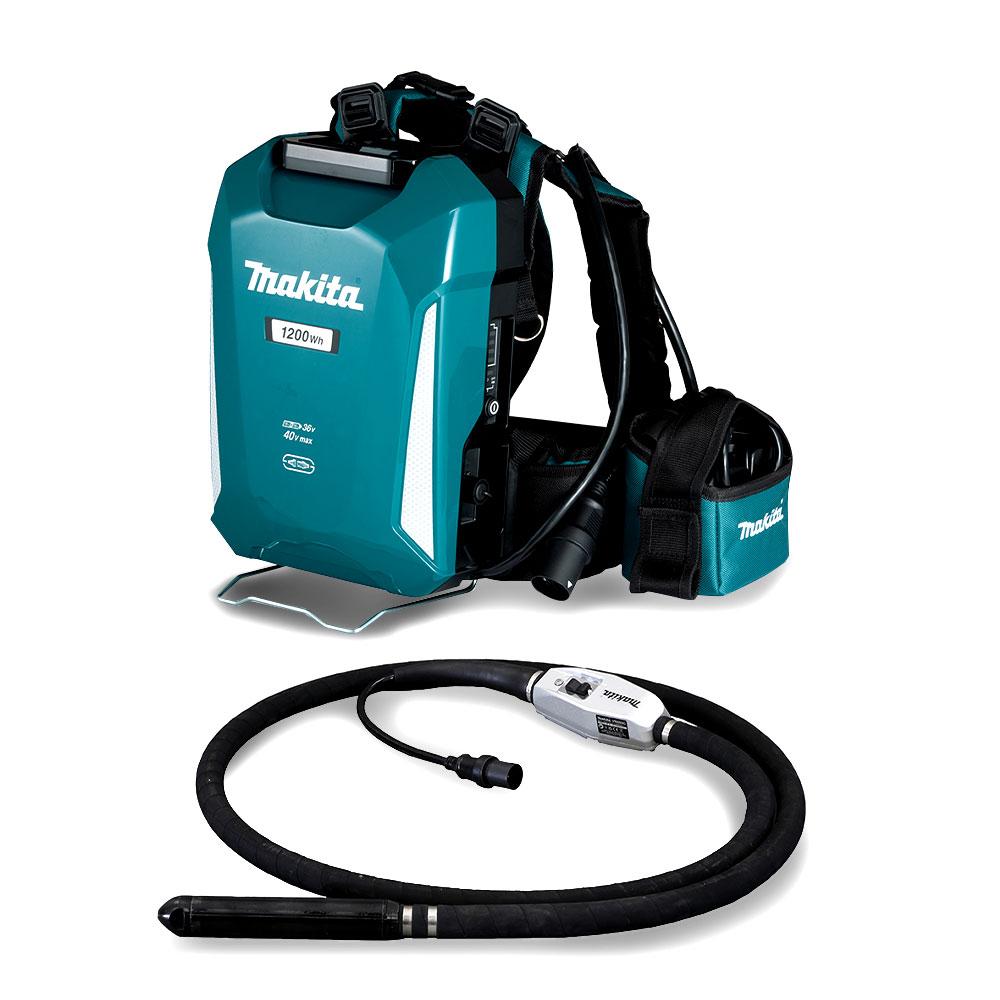 Makita VR002CX3 40V Max Direct Connect 43mm x 3000mm Concrete Vibrator with 33.5Ah Portable Power Supply – image 1