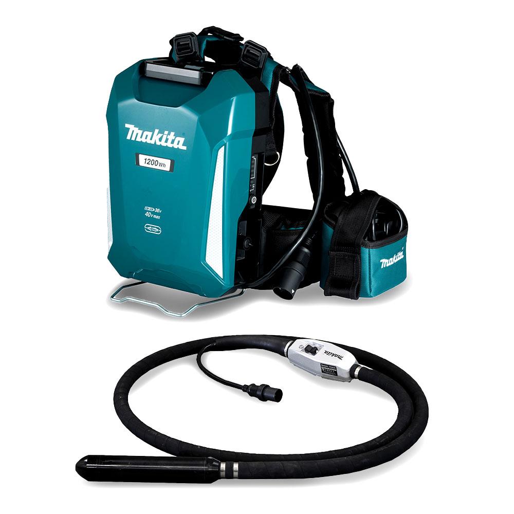 Makita VR004CX3 40V Max Direct Connect 52mm x 3000mm Concrete Vibrator with 33.5Ah Portable Power Supply – image 1