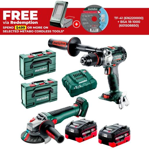 Metabo MET18BL2MB2HD5.5FJ (AU68204550) 18V 5.5Ah Li-ion Cordless Brushless 2pce Combo Kit