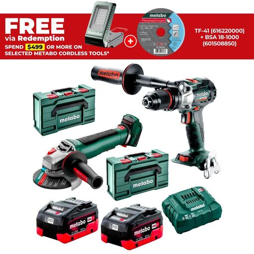 Metabo MET18BL2MB2HD8.0FU (AU68204880) 18V 8.0Ah Li-ion Cordless Brushless 2pce Combo Kit