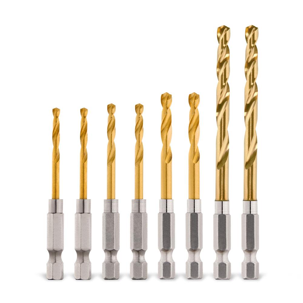 8ビット Milwaukee 48894868 8pce SHOCKWAVE Red Helix Titanium Drill Bit