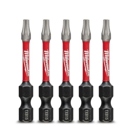 Milwaukee 48324693 5-Pack 50mm (2") TXB015 SHOCKWAVE Power Bit Security Torx – image 4