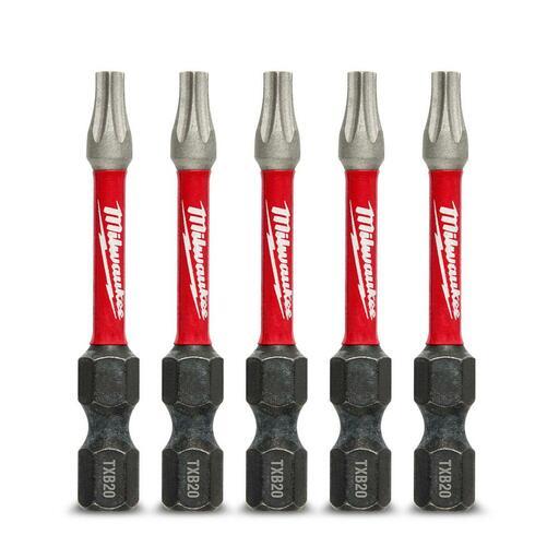 Milwaukee 48324694 5-Pack 50mm (2") TXB020 SHOCKWAVE Power Bit Security Torx – image 4