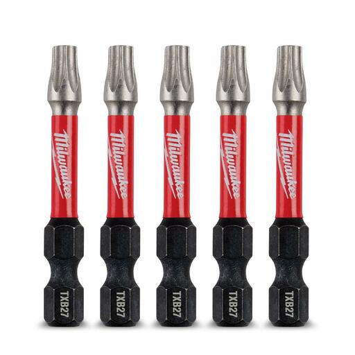 Milwaukee 48324697 5-Pack 50mm (2") TXB027 SHOCKWAVE Power Bit Security Torx – image 4