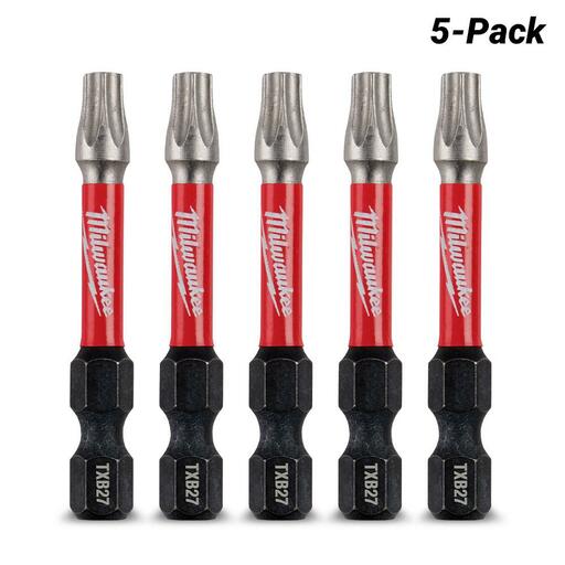 Milwaukee 48324697 5-Pack 50mm (2") TXB027 SHOCKWAVE Power Bit Security Torx – image 2