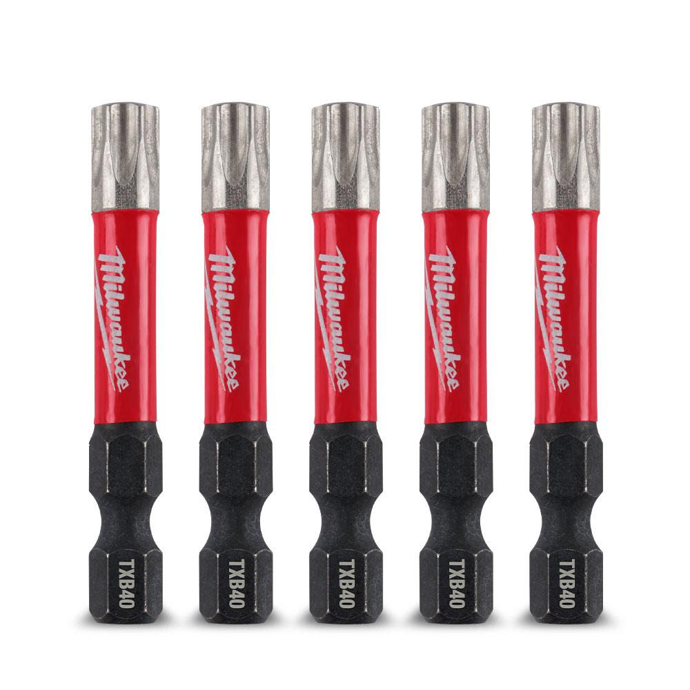 Milwaukee 48324699 5-Pack 50mm (2") TXB040 SHOCKWAVE Power Bit Security Torx – image 4