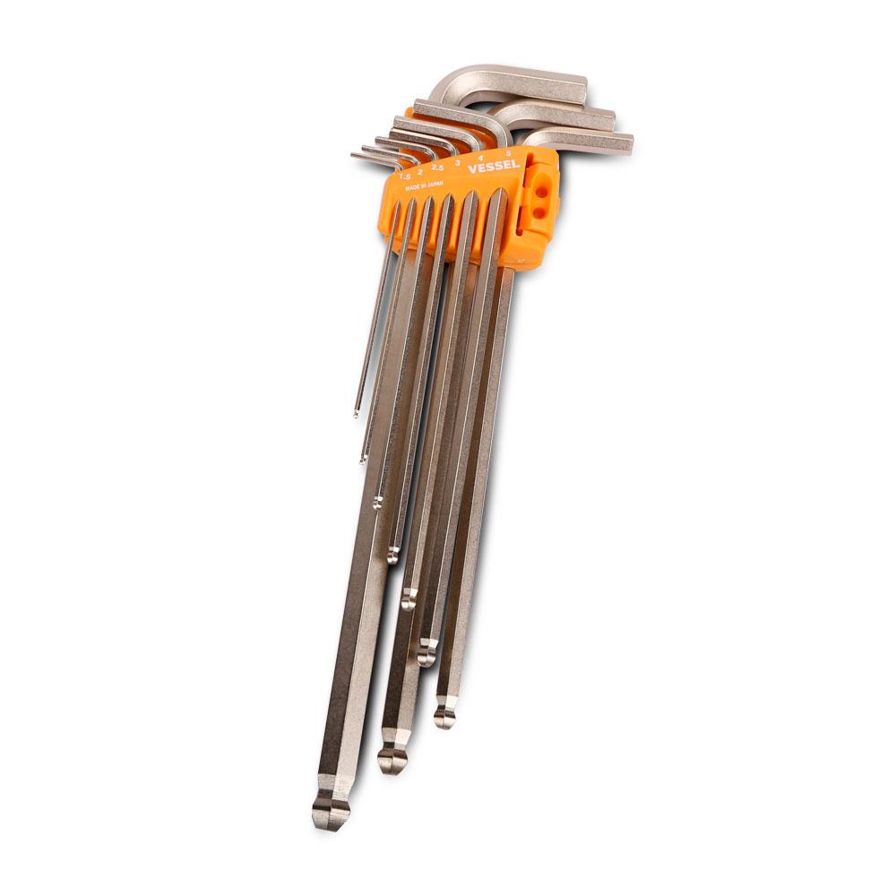 Vessel 8309BP-LE 9pce Long Long Metric Hex Key Ball Point Wrench Set - MADE IN JAPAN – image 1