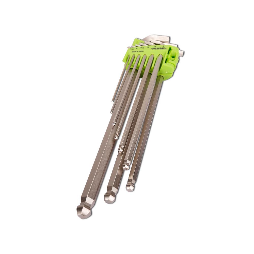 Vessel 8209BP-LE 9pce Metric Hex Key Ball Point Wrench Set with 95º L-Shape Angle - MADE IN JAPAN – image 3