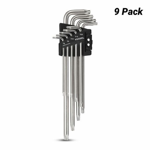 Vessel 8509TXHE 9pce Long Tamper-Proof Torx Wrench Set - MADE IN JAPAN