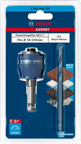 Bosch 2.608.900.526 EXPERT Power Change Plus Hole Saw System 11mm Adapter & TCT-Drill 8.5 x 105mm Bit – image 7