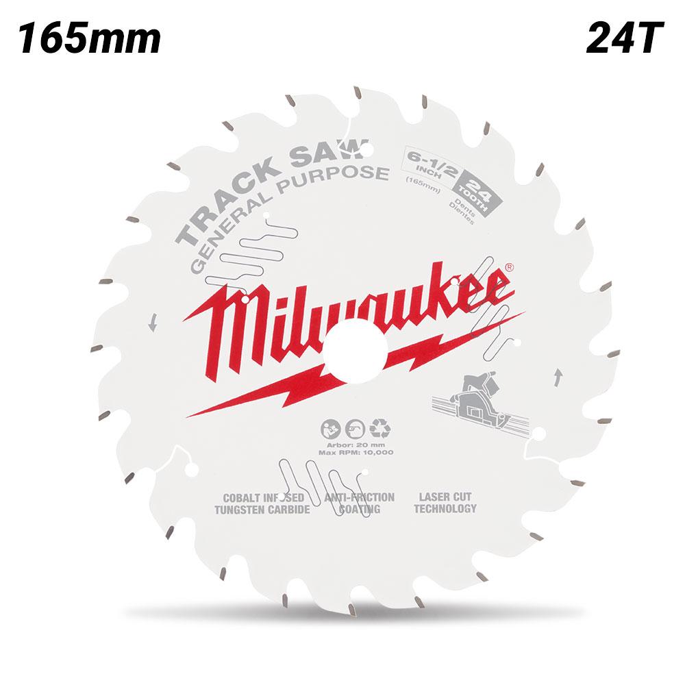 Milwaukee 48400624 165mm (6-1/2") 24T Wood Track Saw Blade General Purpose to suit M18FPS55 Track Saw – image 2