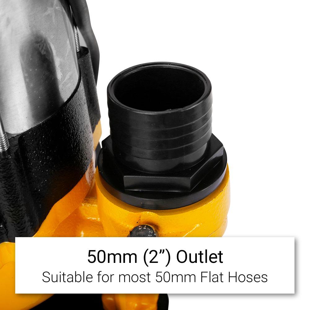 Industek SVQ450F + ILFH20 450W 5cm (2") Dirty Water Submersible Pump + 20m x 50mm (2") Lay Flat Hose with Fittings – image 4