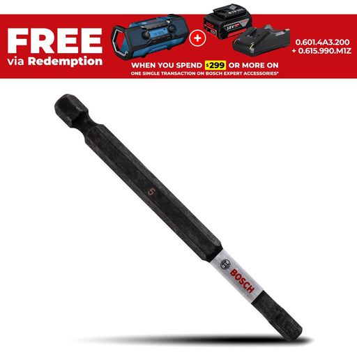 Bosch ITH53501 (2.610.050.964) EXPERT H5 x 88mm (3-1/2") Impact Tough Hex Power Driver Bit