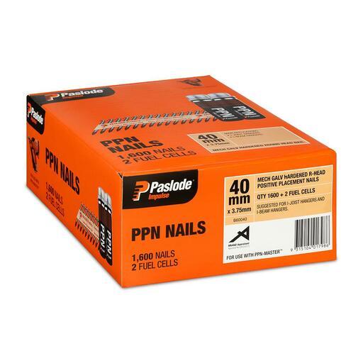 Paslode B60040 1600-Pack 40mm x 3.75mm Galvanised Smooth Impulse PPN Nails