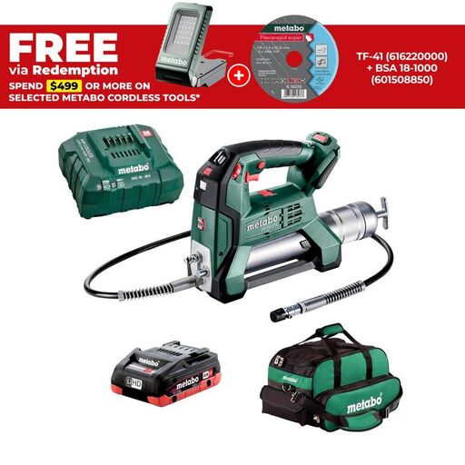 Metabo FP 18 LTX 4.0 SB 1 K (AU60078904) 18V 4Ah Li-ion Cordless Grease Gun Combo Kit