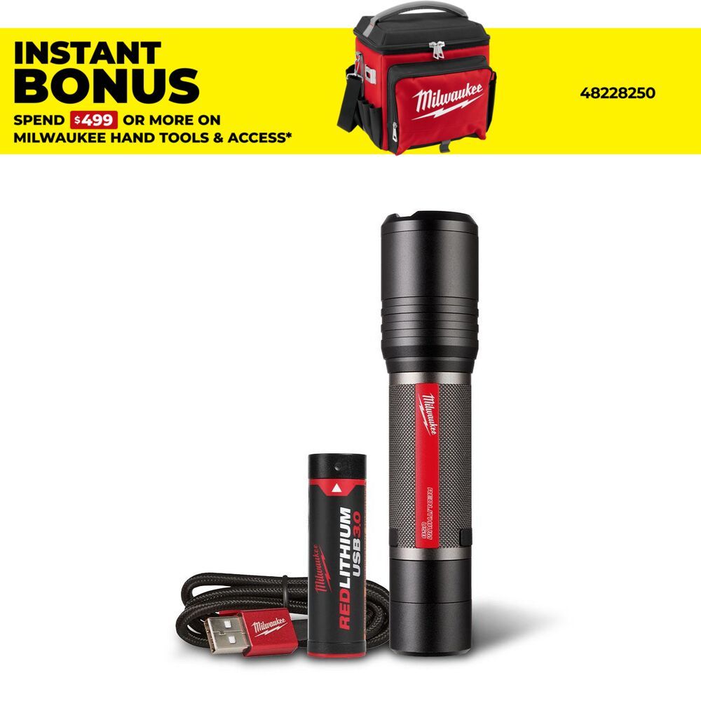Milwaukee L4FL2000301 REDLITHIUM USB Rechargeable Slide Focus Flashlight Kit – image 1