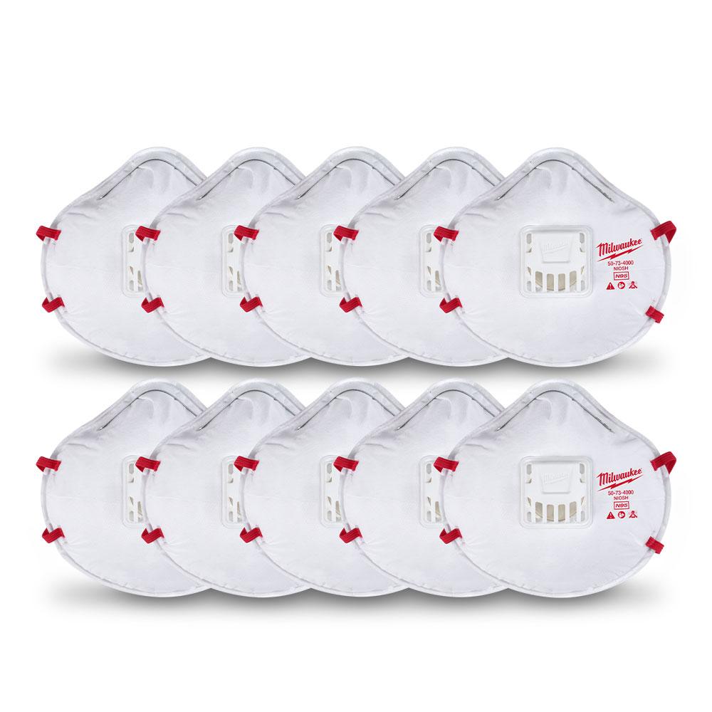 Milwaukee 48734014 10-Pack N95 Disposable Valved Respirators – image 4