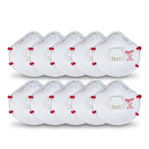 Milwaukee 48734014 10-Pack N95 Disposable Valved Respirators – image 4
