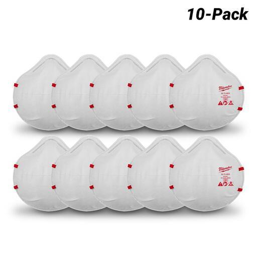 Milwaukee 48734034 10-Pack N95 Disposable Respirators – image 2
