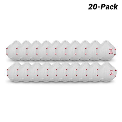Milwaukee 48734035 20-Pack N95 Disposable Respirators – image 2