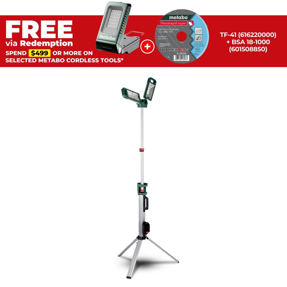 Metabo BSA 18 LED 5000 DUO-S (601507850) 18V Li-ion Cordless LED Site Light with Tripod - Skin Only – image 1