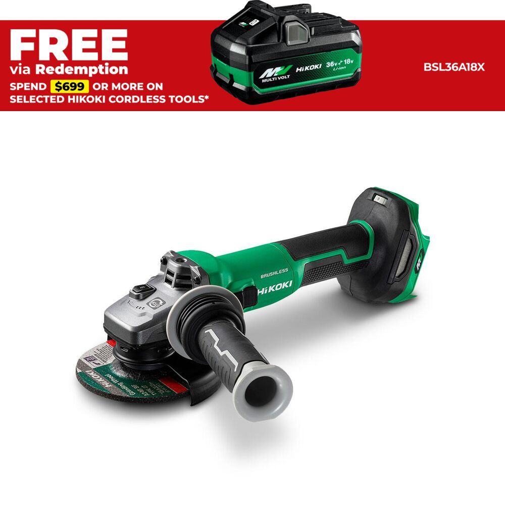 HiKOKI G3613DVE(H4Z) 36V Li-ion Cordless Brushless 125mm (5") Angle Grinder with Slide Switch - Skin Only – image 1