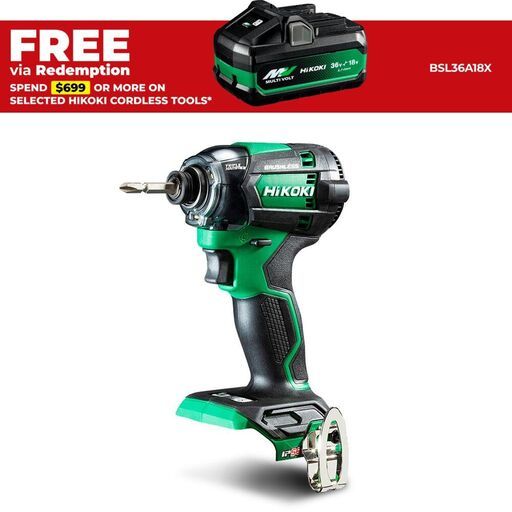 HiKOKI WH18DC(H4Z) 18V Li-ion Cordless Brushless Impact Driver - Skin Only