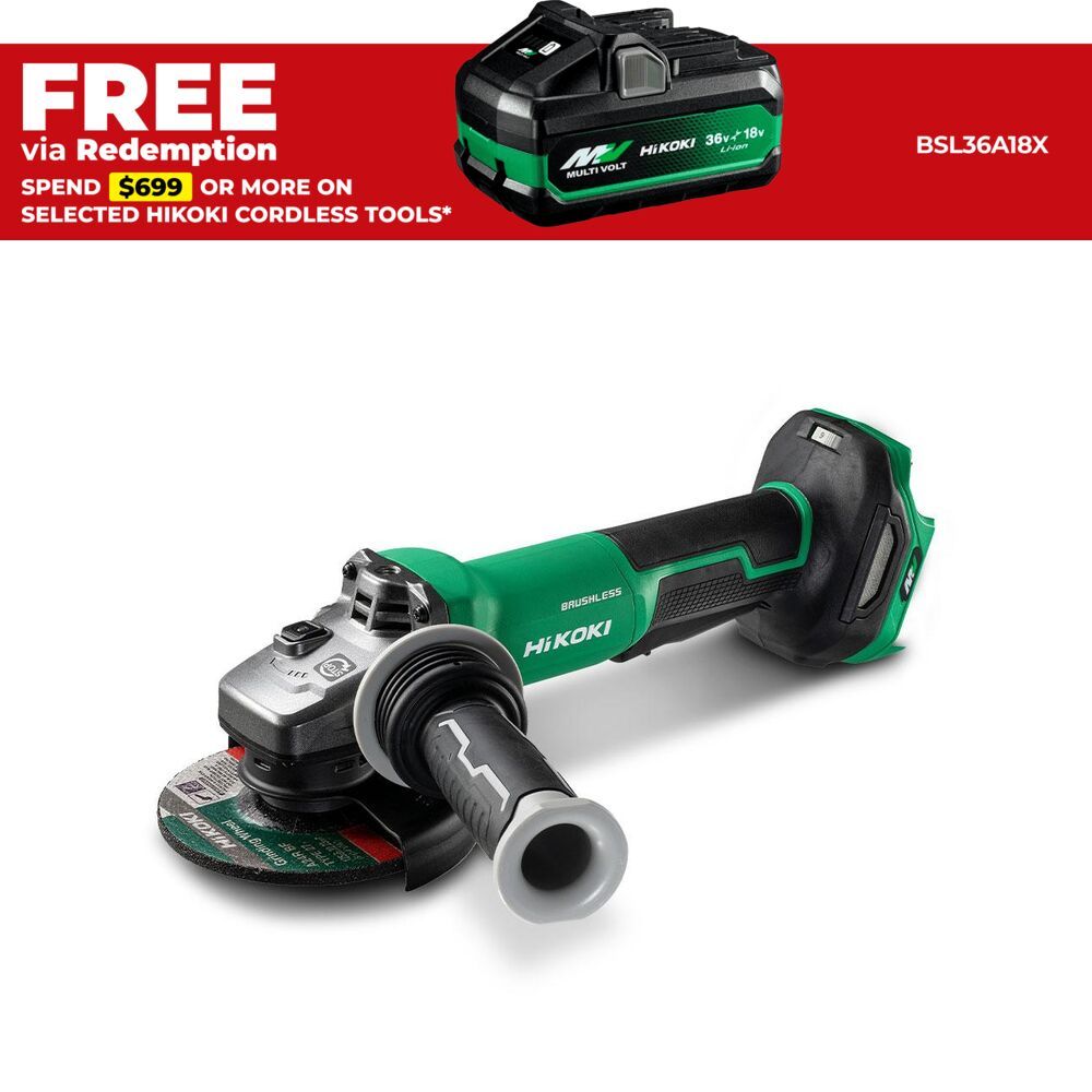 HiKOKI G3613DVF(H4Z) 36V Li-ion Cordless Brushless 125mm (5") Angle Grinder with Paddle Switch - Skin Only – image 1