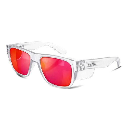 SafeStyle FCRP100 UV400 Fusions Clear Frame Reflective Red Polarised Lens