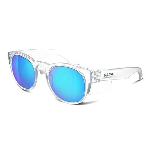 SafeStyle CRCBP100 UV400 Cruisers Clear Frame Mirror Blue Polarised Lens
