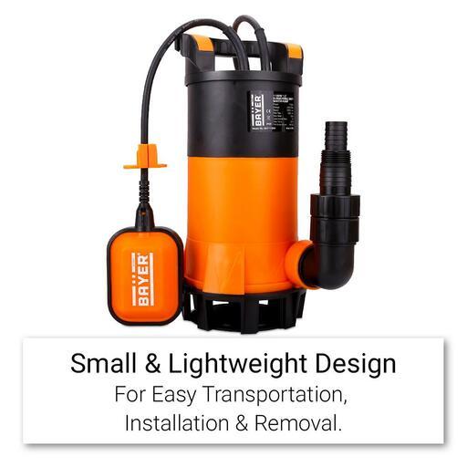 Bayer BAY1100H 1100W 1.5” Submersible Dirty Water Pump with 10m Lay Flat Hose – image 3