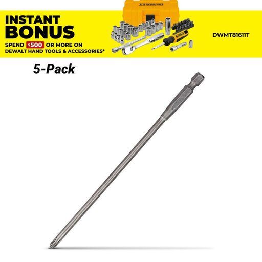 DeWalt DT7206-QZ 5-Pack 153mm (6") PH2 Phillips Drywall Screwdriver Bit