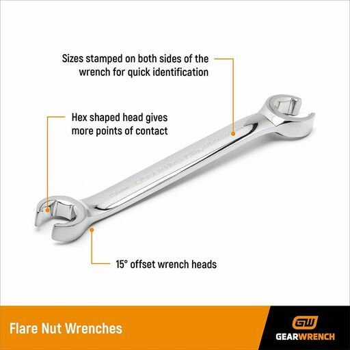 GEARWRENCH 81907 6pce Flare Nut SAE Wrench Set – image 4