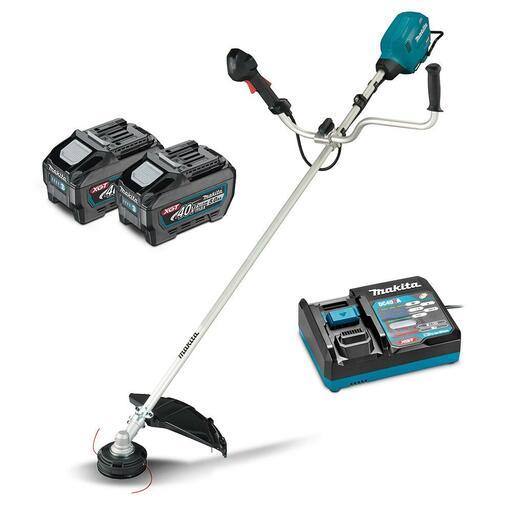 Makita UR013GT202 40V Max 5.0Ah Li-ion Cordless Brushless U-Handle Line Trimmer Combo Kit