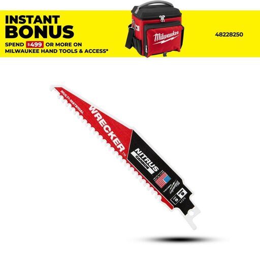 Milwaukee 48005271 150mm (6") 6TPI Sawzall The Wrecker with Nitrus Carbide Teeth Demolition Blade