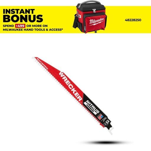 Milwaukee 48005272 230mm (9") 6TPI Sawzall The Wrecker with Nitrus Carbide Teeth Demolition Blade