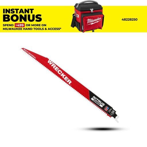 Milwaukee 48005273 300mm (12") 6TPI Sawzall The Wrecker with Nitrus Carbide Teeth Demolition Blade