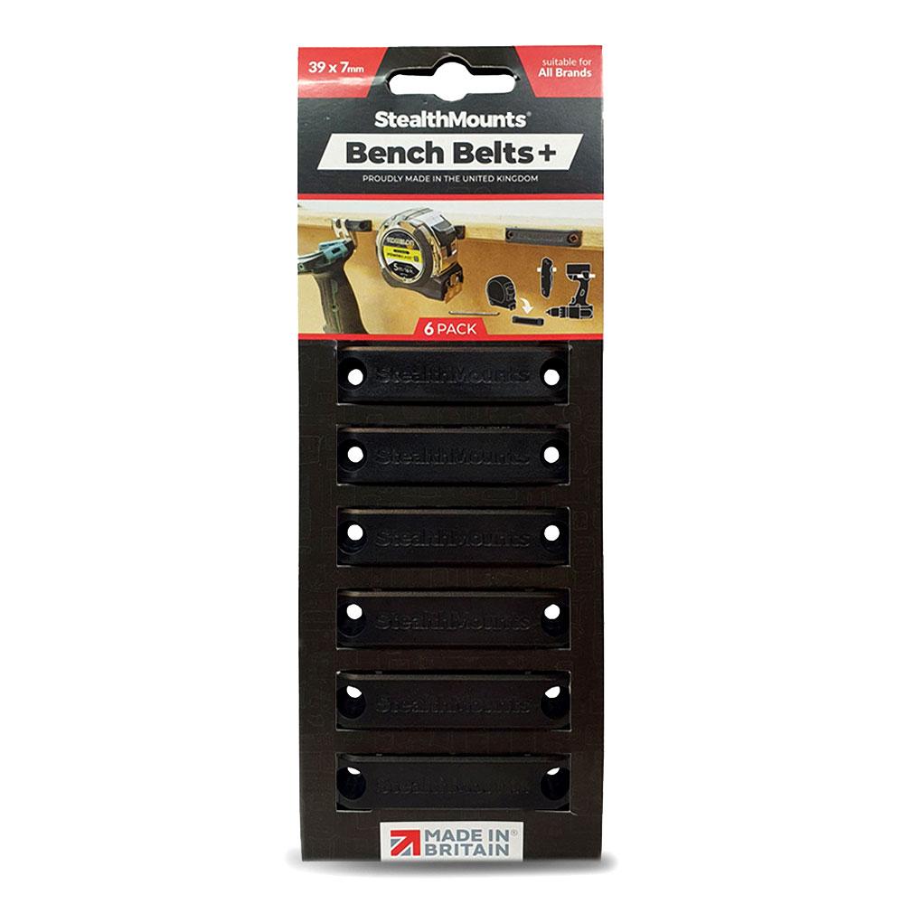 StealthMounts BB-PL-BLK-6 6-Pack Universal Bench Belt+ Mount - Black – image 3